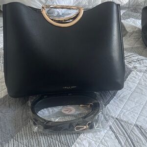 Black Tote with Gold Accents
